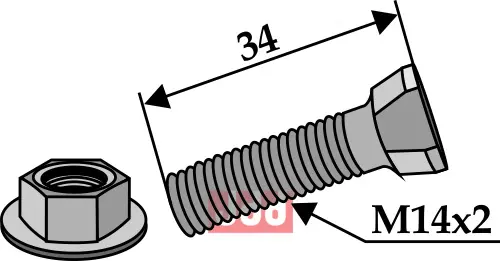 Plogbolt M14x2x34 - JDD Utstyr