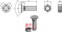 Plogbolt M14 x 1,5 x 35 med Mutter