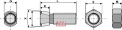 Plogbolt M14 x 2 x 36 med Mutter