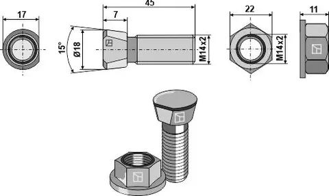 Plogbolt M14x2x45 12.9
