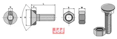 Plogbolt DIN 11014 M14 x 2 x 60 med Mutter