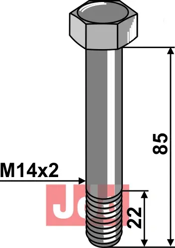 Springbolt M14x2x85 - 10.9 u. Mutter - JDD Utstyr