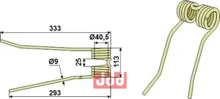 Høytind Ø9 til PZ-Zweegers Ø9, 293-333 mm, Zettrechwender
