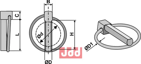 &#216;:4,5xL:32mm Ringsplittt Senket modelll Orepinne med senket byggem&#229;l