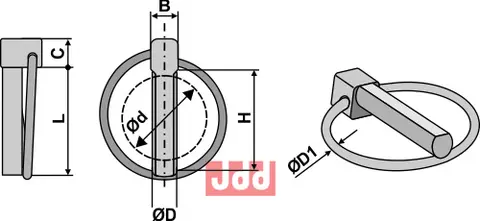 &#216;9 x L40 Ringsplittt Senket modelll Orepinne med senket byggem&#229;l