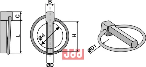 &#216;9 x L45 Ringsplittt Senket modelll Orepinne med senket byggem&#229;l