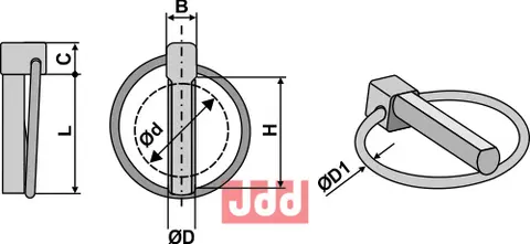 &#216;11 x L45 Ringsplittt Senket modelll Orepinne med senket byggem&#229;l