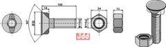 Plogbolt DIN 11014 M16 x 2 x 100 med Mutter