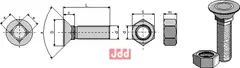 Plogbolt DIN 608 M16x2x100 med Mutter