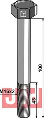 Springbolt M16x2x100 - 10.9 u. Mutter