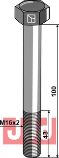 Springbolt M16x2x100 - 10.9 u. Mutter