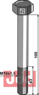 Springbolt M16x2x100 - 10.9 u. Mutter