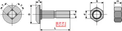 Plogbolt M16 x 1,5 x 100 med Mutter