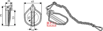 Ringsplittt Cat. II med kjede - JDD Utstyr