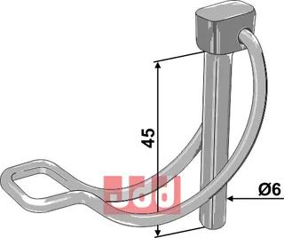 &#216; 6 x L45 Ringsplittt for r&#248;r Orepinne for r&#248;r, modell 1