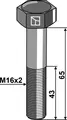 Sekskantskrue M16x2x65 8.8