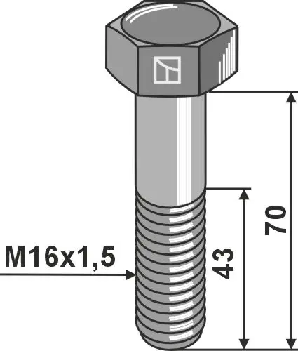 Bolt M16x1,5 8.8 