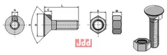 Plogbolt DIN 604 M16x2x80 med Mutter