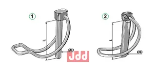 &#216; 8 x L50 Ringsplittt for r&#248;r Orepinne for r&#248;r, model 1