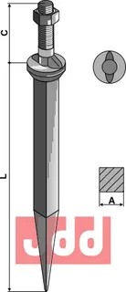 Sead harvtind i boronstål Lengde 185mm, M14 gjenger