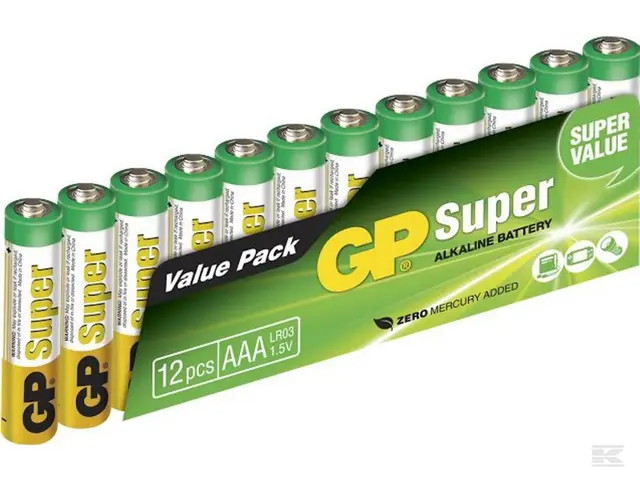 12 Stk AAA GP Super Alkaline batterier - JDD Utstyr