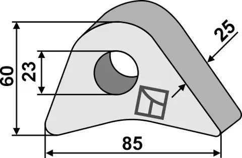 Koblingsøye støpt hull 23