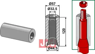 Sveise foring 120mm Kverneland