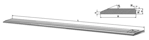 Skuffeskjær 200x25x1000 mm L 1000 mm