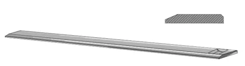 Skuffeskjær 200x25x2000 mm L 2000 mm