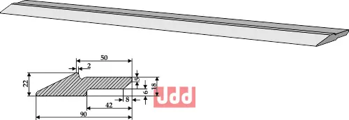 Skjær for lasterskuffe 90 x 22 mm - JDD Utstyr