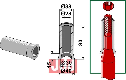 Sveise foring 80mm - JDD Utstyr