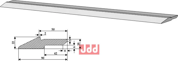 Skjær for lasterskuffe 90 x 22 mm - JDD Utstyr