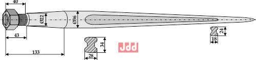 Frontlastertand - 1000mm - JDD Utstyr