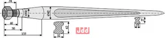 Frontlastertand ekstra stærk - 1000mm