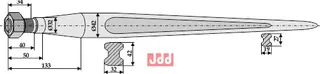 Frontlastertand ekstra stærk - 1000mm