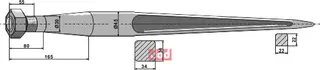 Frontlastertand ekstra stærk - 1000mm