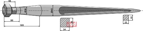 Frontlastertand ekstra stærk - 1000mm - JDD Utstyr