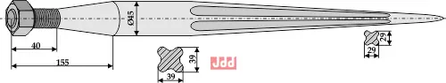 Frontlastertand - 1000mm - JDD Utstyr