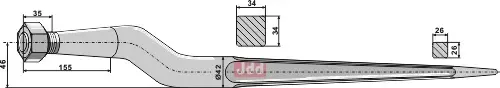 Frontlastertand Ensilage - 1010mm - JDD Utstyr