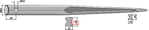 Frontlastertand - 1000mm - JDD Utstyr
