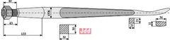 Frontlastertand  (Skeformet) - 1100mm