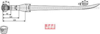 Frontlastertand  (Skeformet) - 1100mm