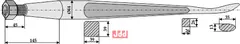 Frontlastertand  (Skeformet) - 1100mm