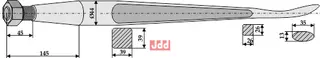 Frontlastertand  (Skeformet) - 1100mm