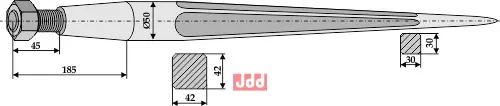 Frontlastertand - 1100mm - JDD Utstyr