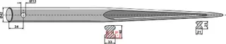 Frontlastertand - 1100mm