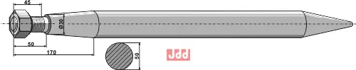Frontlastertand ekstra stærk - 1100mm - JDD Utstyr