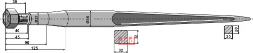 Frontlastertand - 1100mm - JDD Utstyr