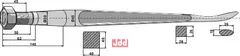 Frontlastertand  (Skeformet) - 1100mm