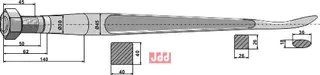 Frontlastertand  (Skeformet) - 1100mm